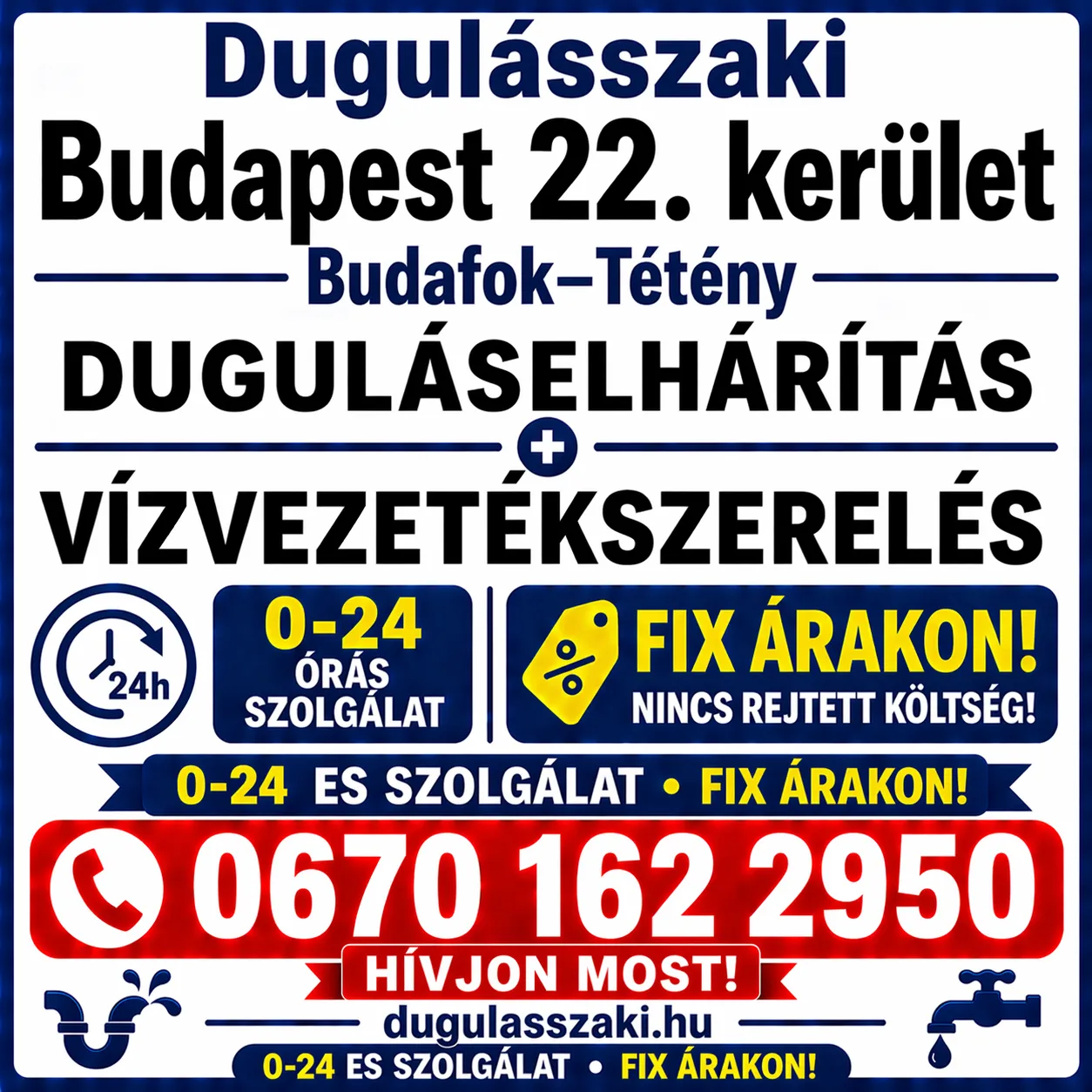 Gyors duguláselhárítás Budafok-Tétényben pincei és kültéri rendszereknél
